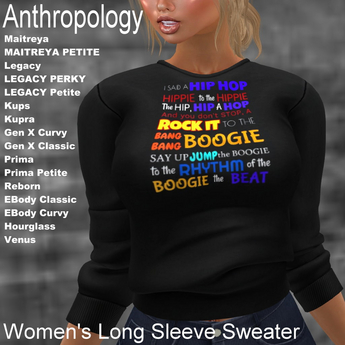 Second Life Marketplace - Rappers Delight Women's Sweater (WLSA)